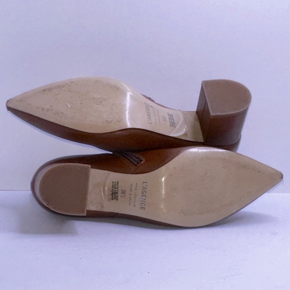 NWOB L’AGENCE Jeanne II Pointed Toe Bootie in Luggage Brown, Size 38.5 - Picture 9 of 14